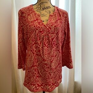 Charter Club Hot pink paisley tunic